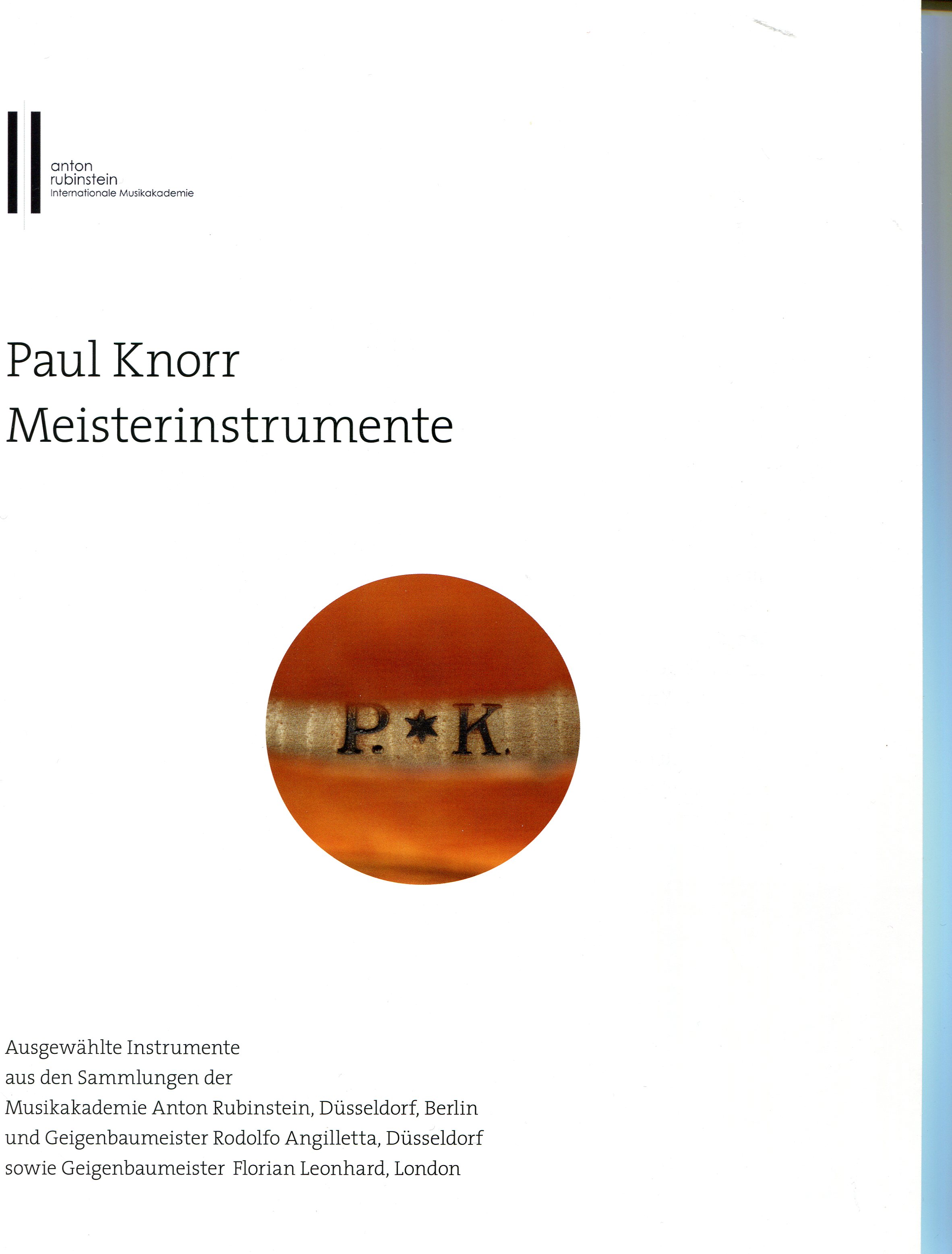 Paul Knorr - Meisterinstrumente Ausstellung Düsseldorf 2018